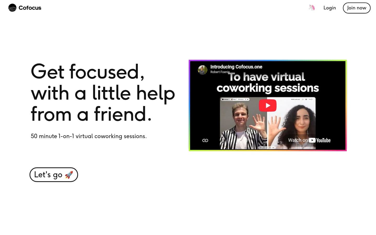 Screenshot of the homepage of Cofocus